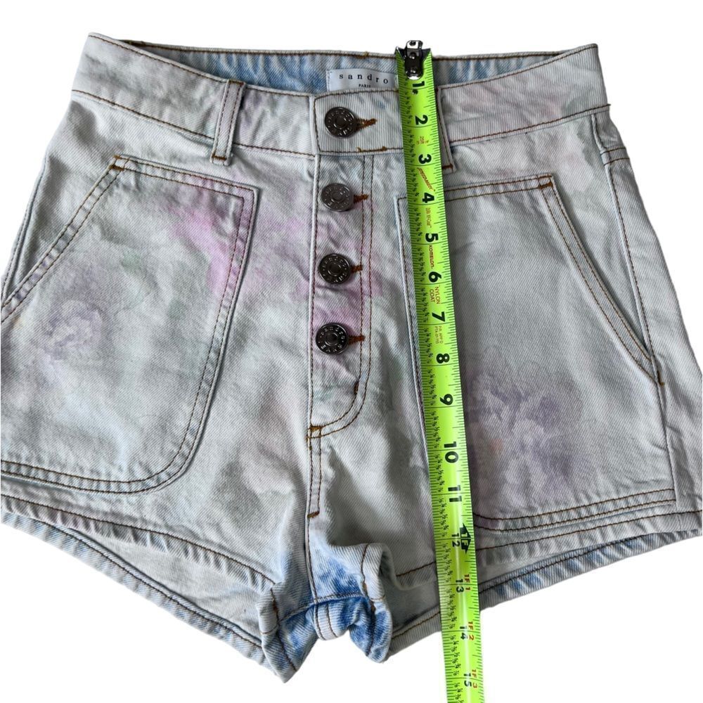 SANDRO Flow Floral Denim Shorts - Picture 12 of 14